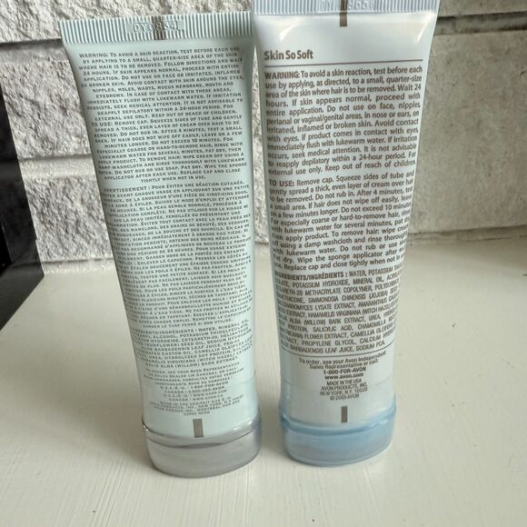 New Vintage Avon Skin So Soft Hands Free Hair Removal Gel and Cream Set of Two - Picture 2 of 3